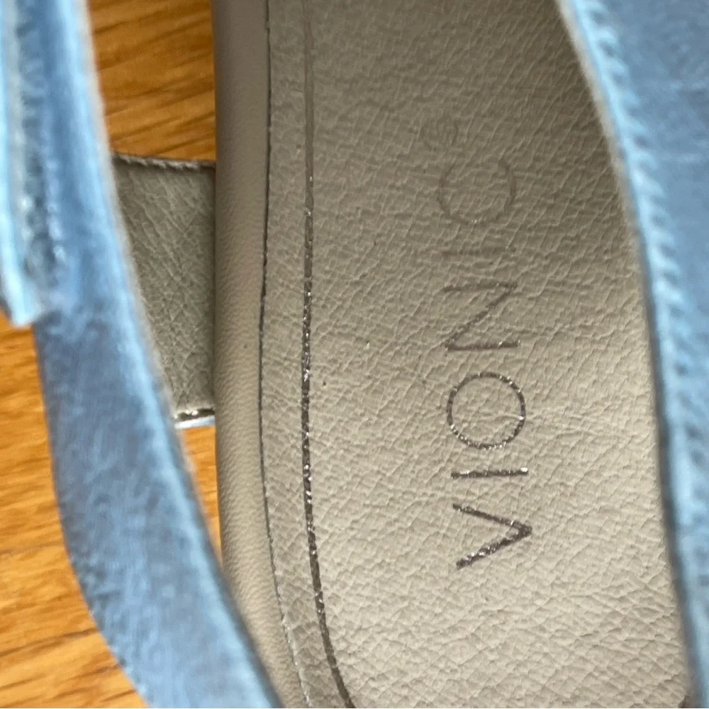 Vionic Blue Espadrille Wedge Sandals