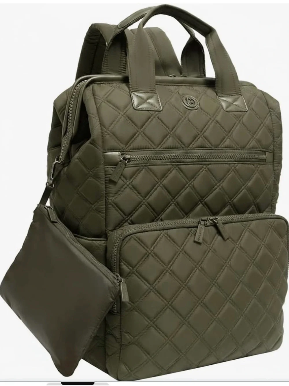 Quilted Olive Green Backpack Tote – Stylish Men’s Bag