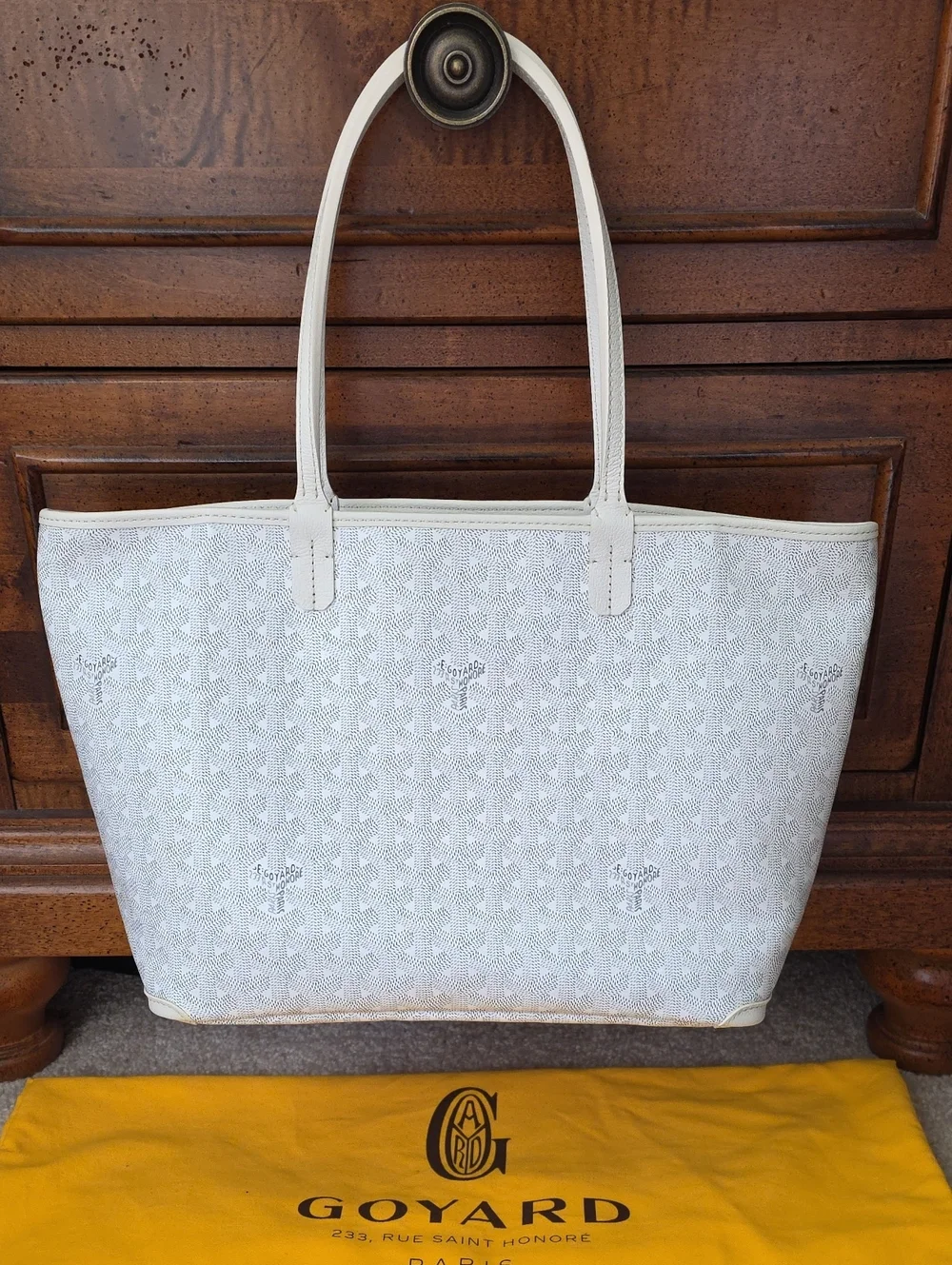 New Goyard Artois White  Cream Tote Bag