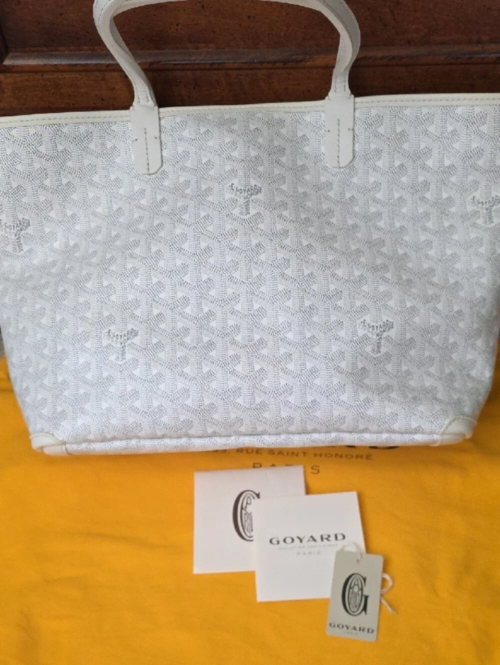 New Goyard Artois White  Cream Tote Bag