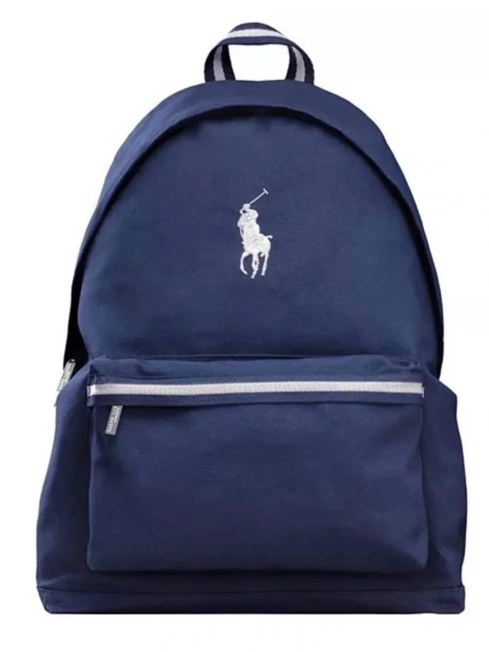 Polo Ralph Lauren Backpack Navy Canvas Horse Double Zipper  NIP