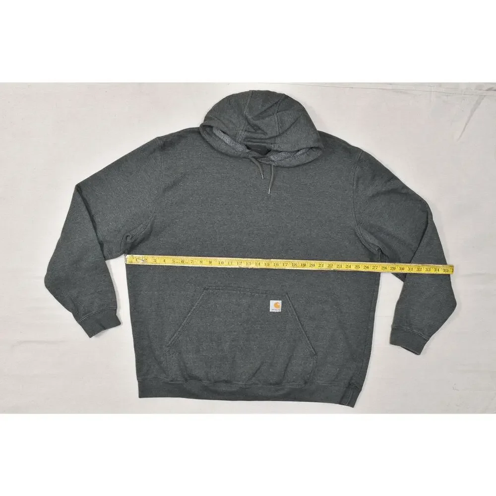 Carhartt Hoodie Mens 2XL Loose Fit Charcoal Gray K121 Midweight Pullover Sweater