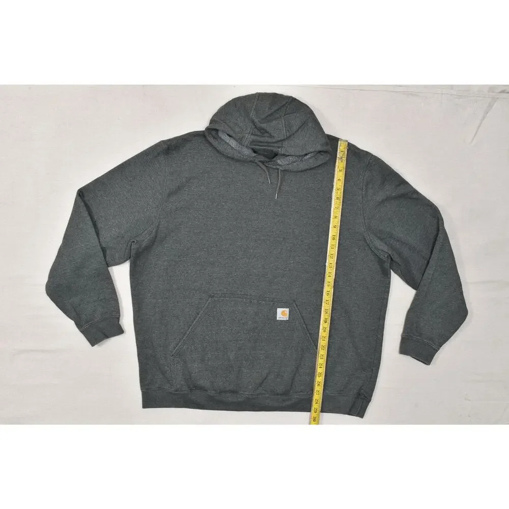 Carhartt Hoodie Mens 2XL Loose Fit Charcoal Gray K121 Midweight Pullover Sweater