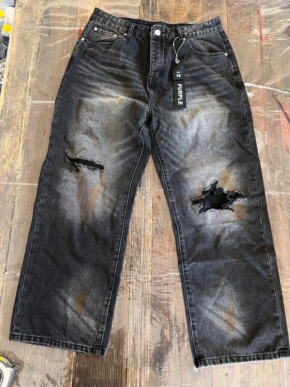 Purple men jeans