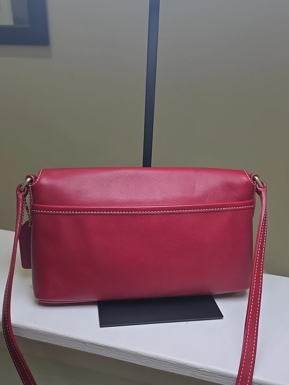 COACH 9599 Vintage Red Leather Legacy West Demi Flap Crossbody EUC