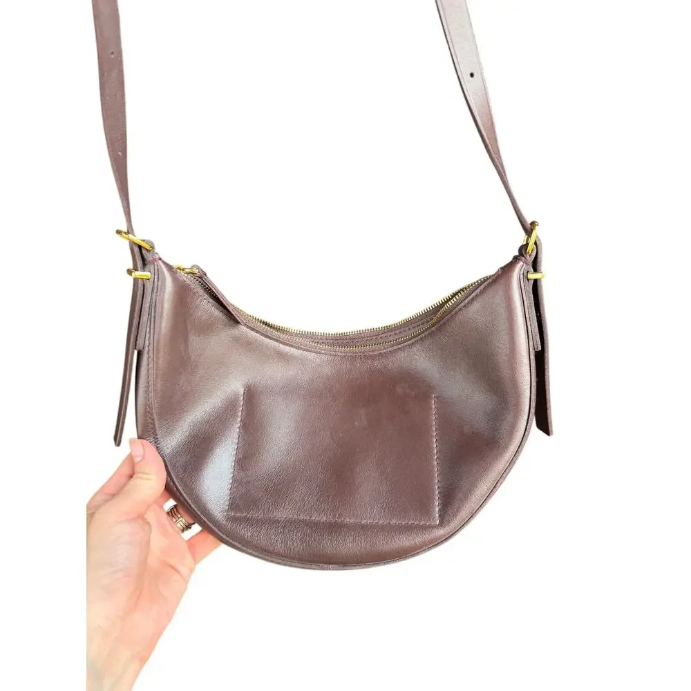 Madewell The Essential Leather Crescent Bag Cocoa Chocolate Brown