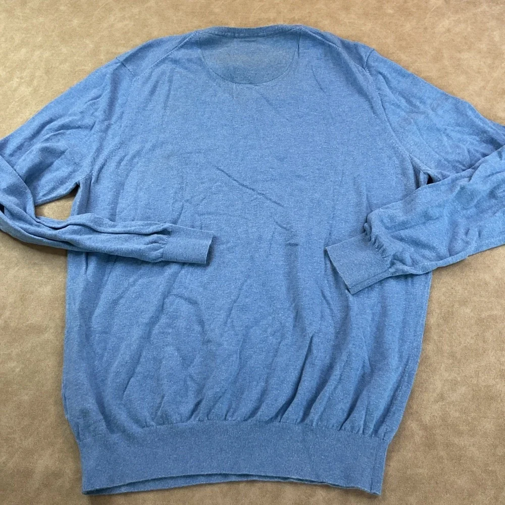 Massimo Dutti Sweater Men Sz M Pullover Cotton Silk Cashmere V-Neck Lightweight
