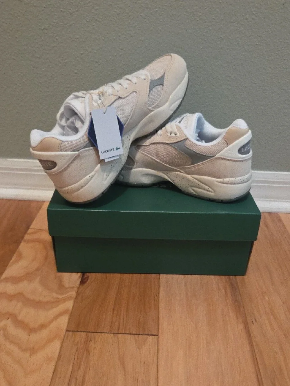 Lacoste Cream White Retro Runner Sneakers