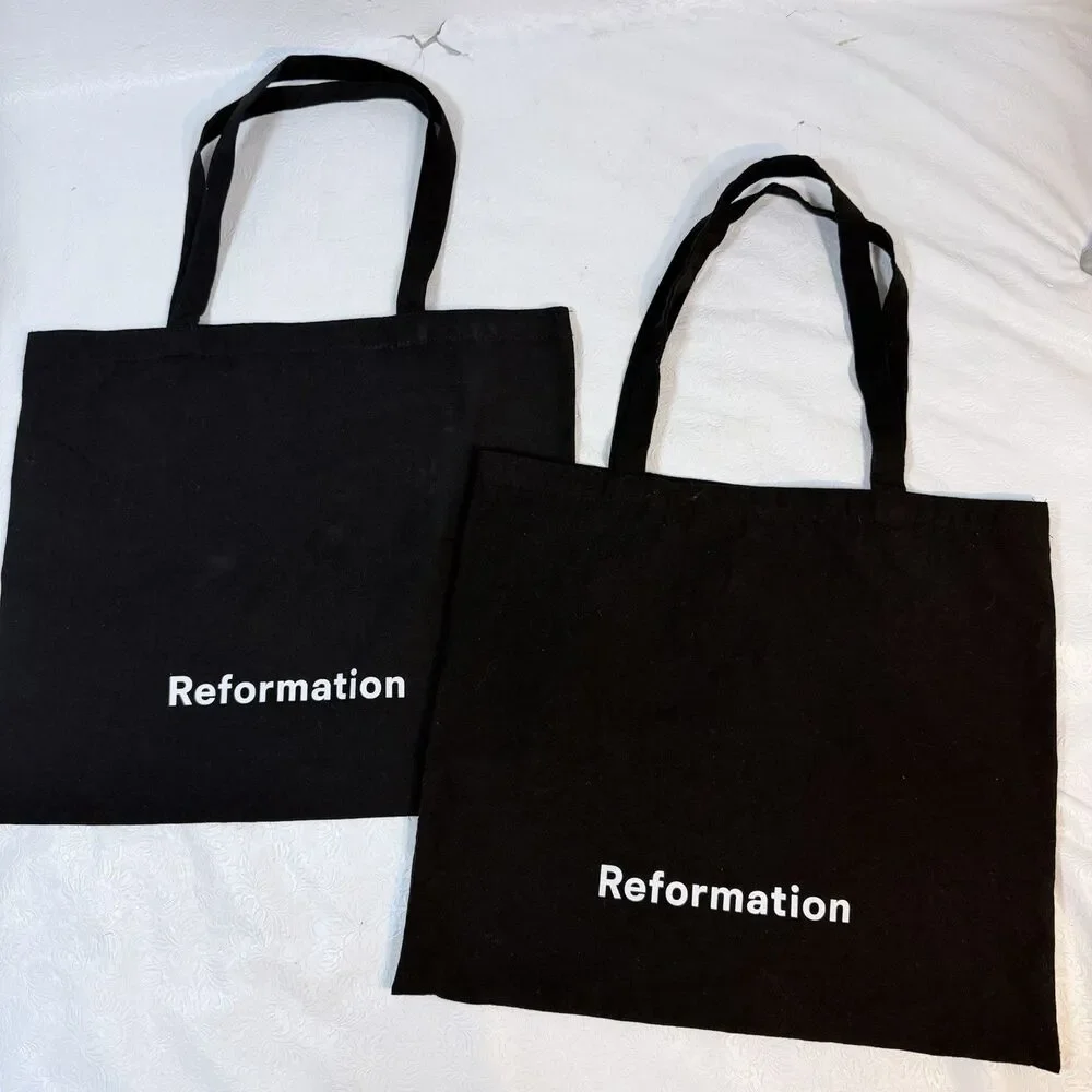 Lot of 5 Reformation Black Canvas Tote Bags