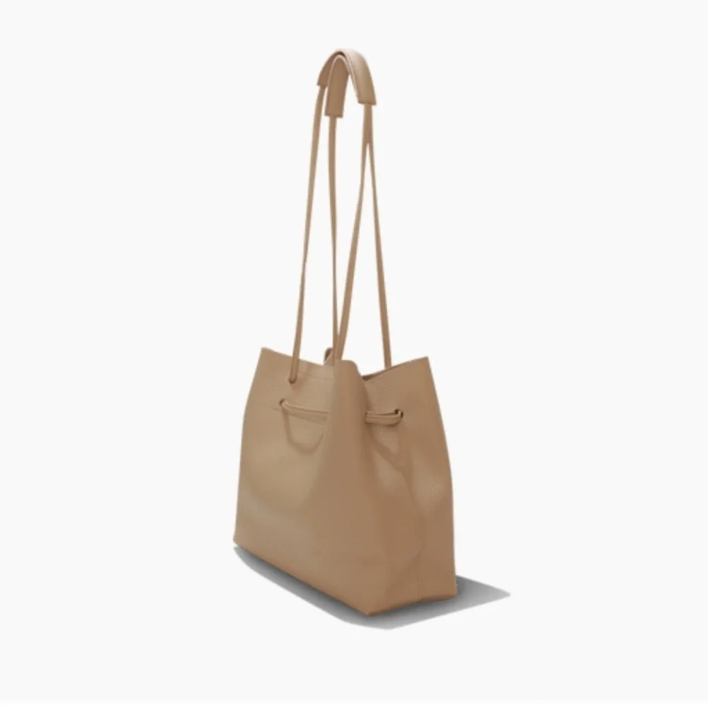 NEW 8 Other Reasons Beige Vegan Leather Slouchy Bucket Bag