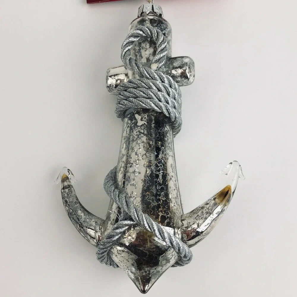 Silver Glass Anchor Christmas Tree Ornament Wondershop Target 2018 6