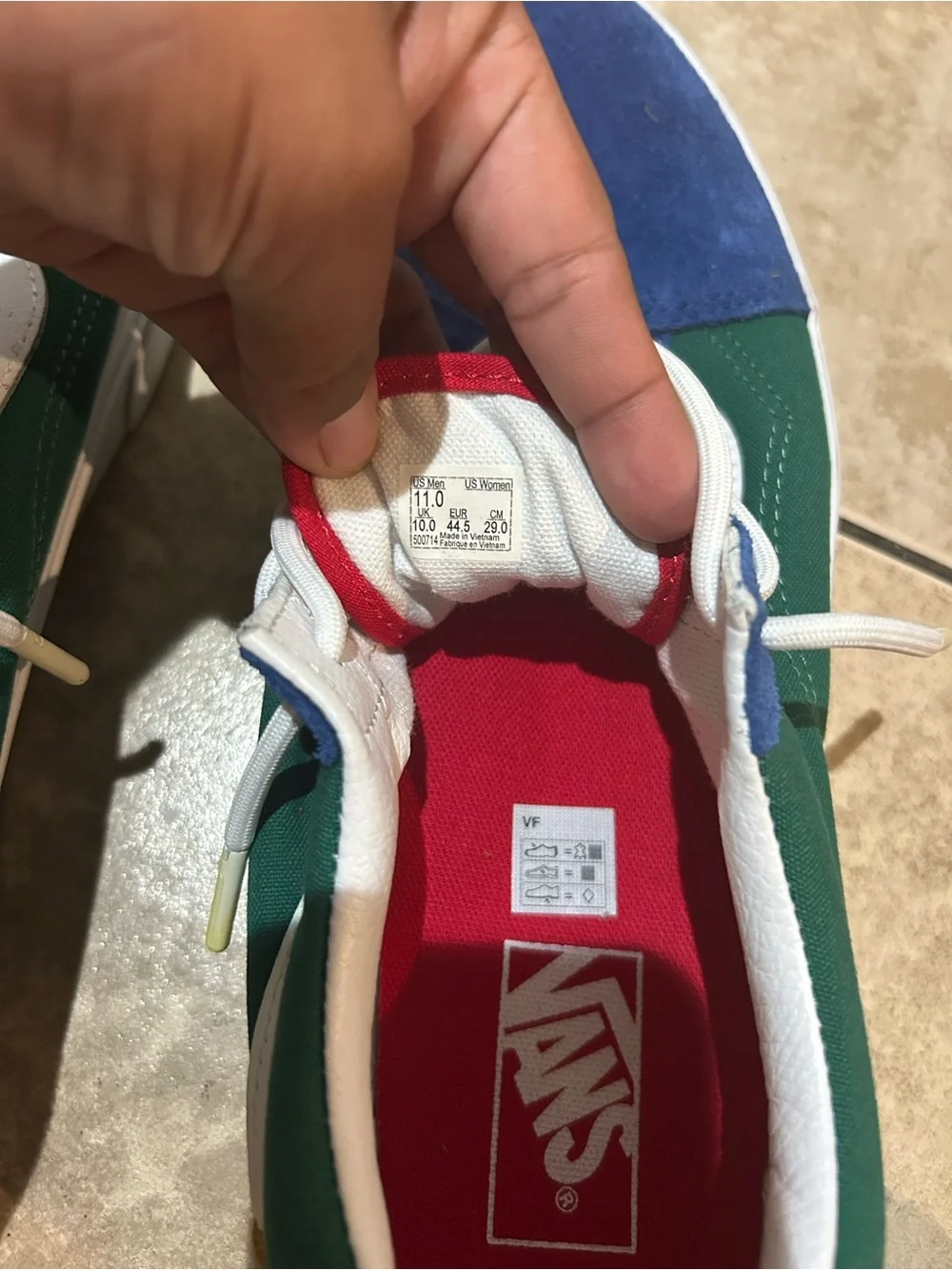 Classic Green & Blue Low-Top Men's Sneakers with White Stripe