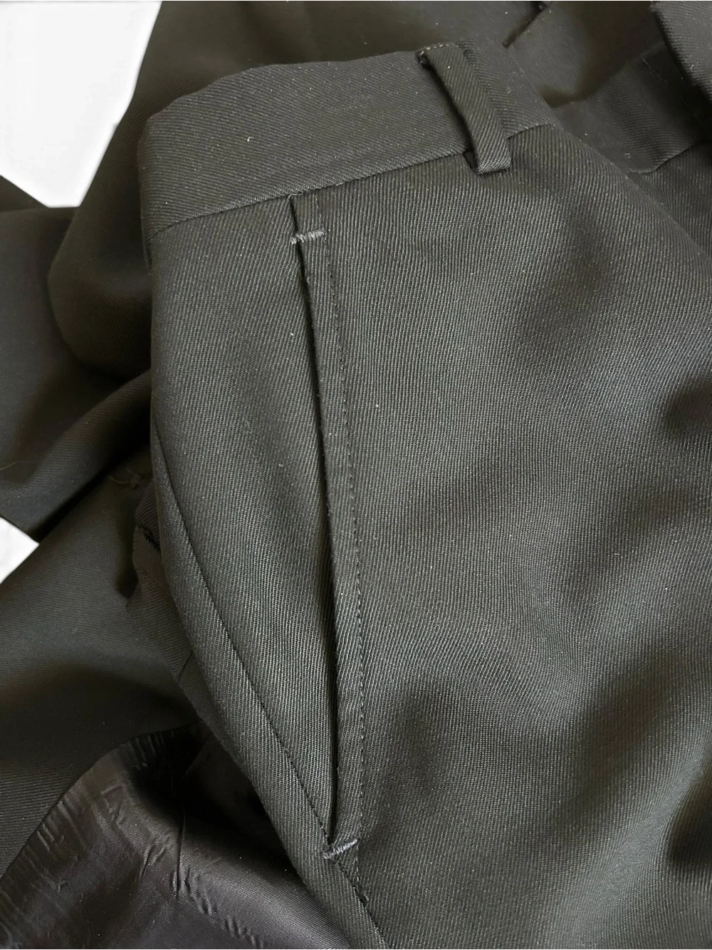1970s DIOR 3 Puice Suit Logo Button, Flat Front pant 42L 34x34 UNION MADE