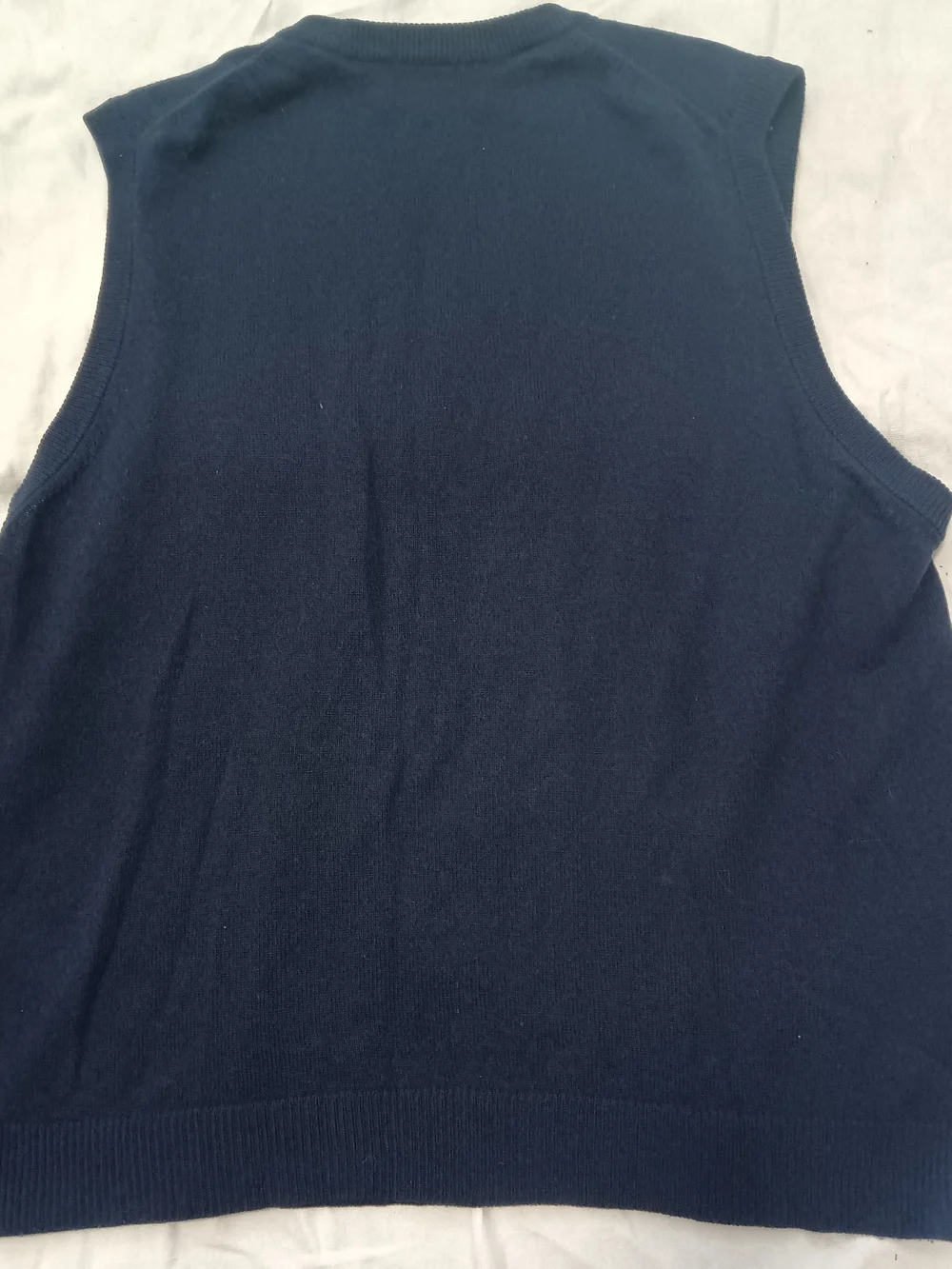 L.L. Bean Men's Dark Navy Classic V-Neck 100% Lambs Wool Sweater Vest Size XL