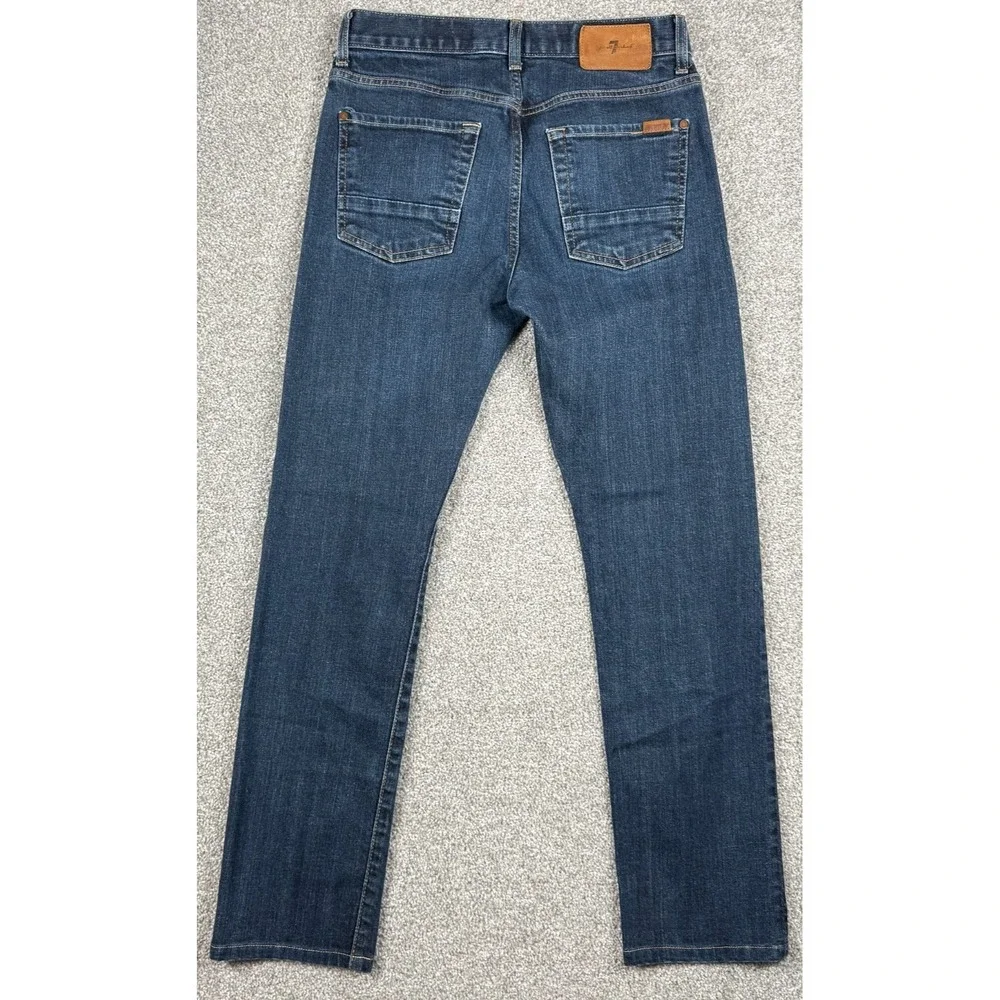7 For All Mankind Slimmy Jeans Mens 29 Blue Stretch Slim Straight 29x30