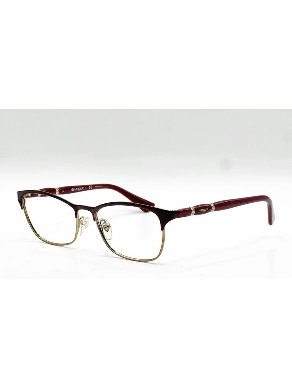 Vogue VO 3987-B 986 Top Bordeaux Pale Gold Cat Eye Eyeglass Frames 52-16