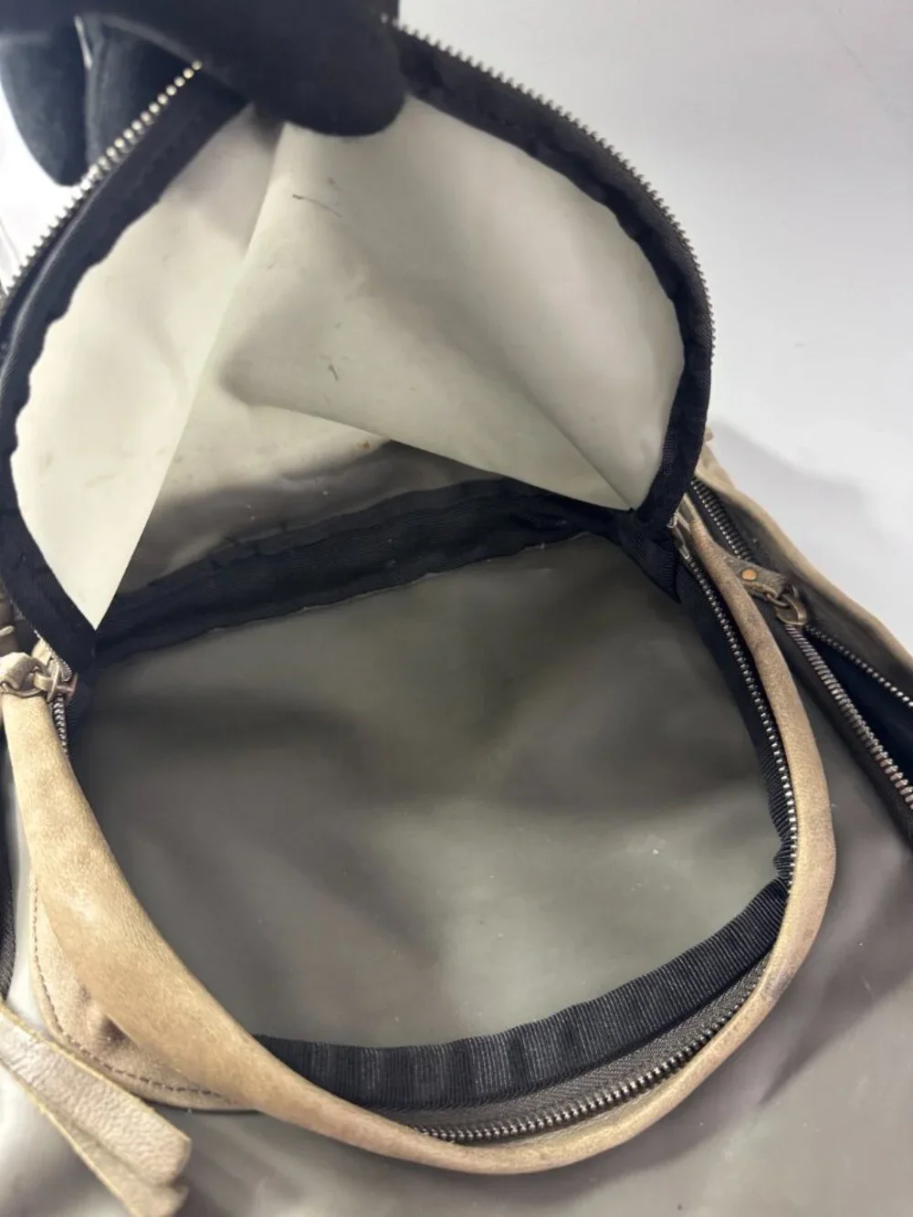Haerfest Taupe Leather with PVC Backpack