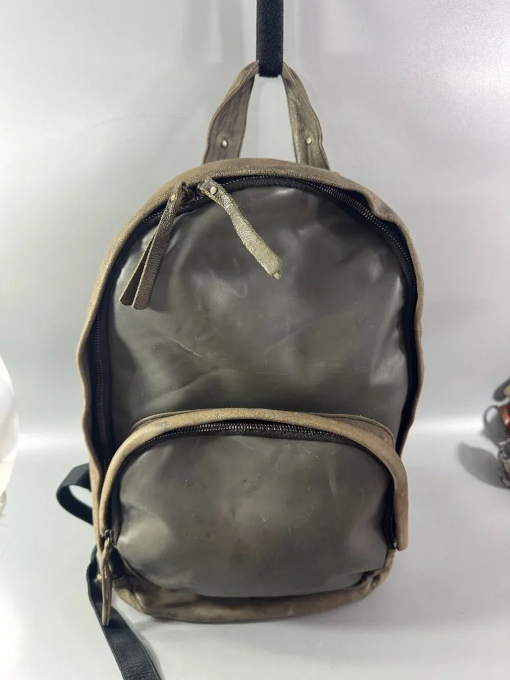Haerfest Taupe Leather with PVC Backpack