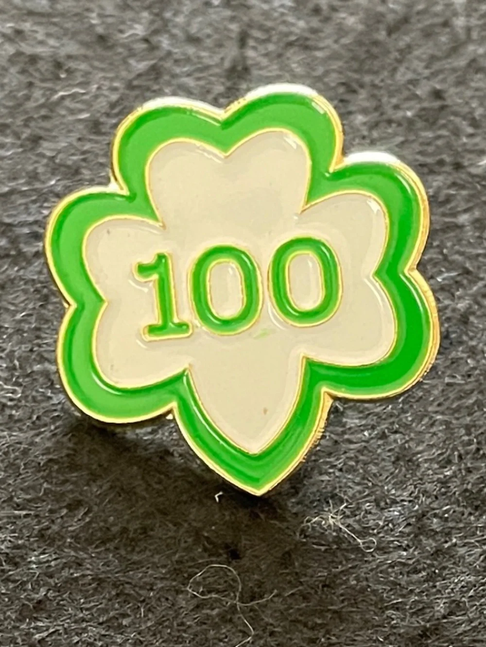 3 Girl Scouts Pins GS 100 Trefoil 95 Years 95 Heart Globe