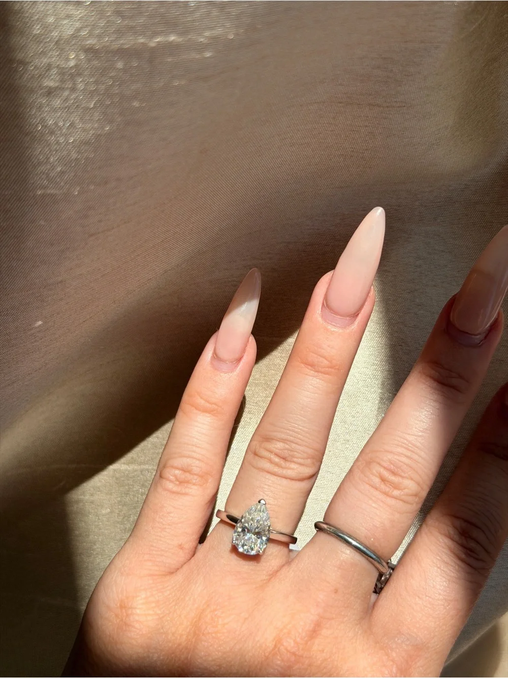 Pear Moissanite Ring