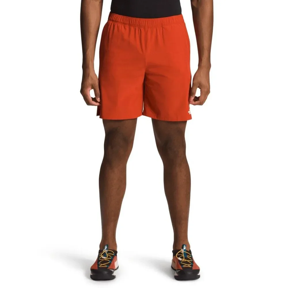 The North Face Men's M Athletic Shorts Orange Elastic Waist NWT Hiking Running