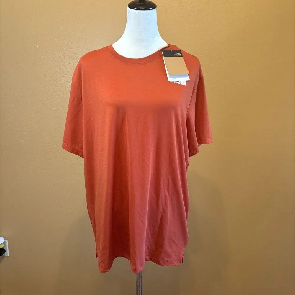 The North Face Men's S Wander Sun Tee Shirt Orange UPF40 NWT Hiking Pullover