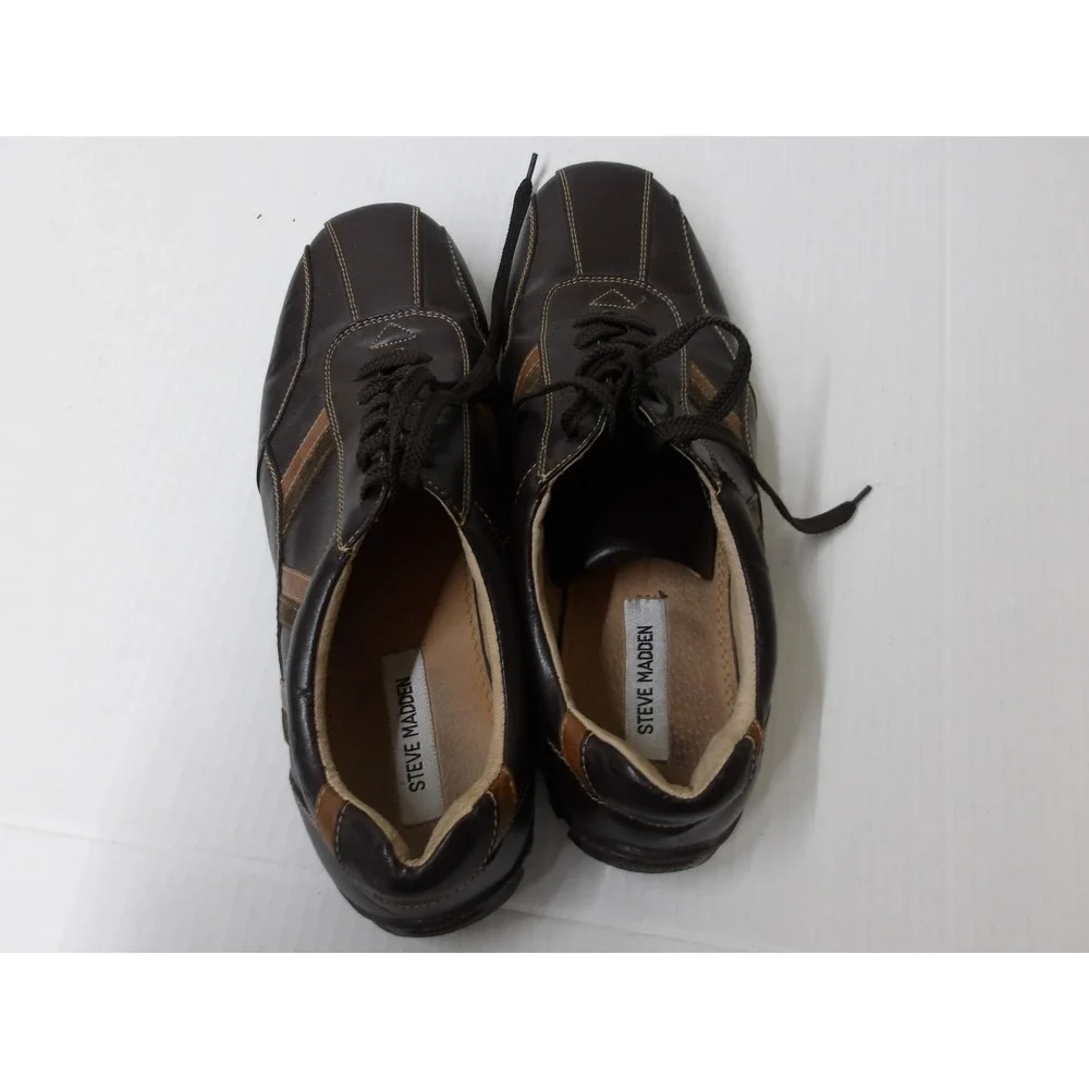 Steve Madden BESSTT Mens 10 M Brown Leather Lined Sneakers Shoes / #26724