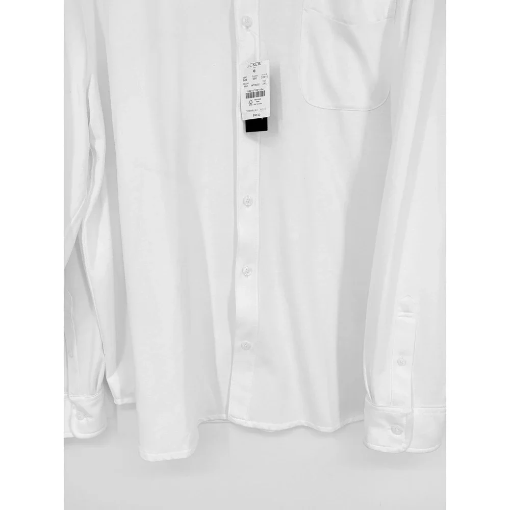 NWT XXL J.Crew Men's Performance Knit Oxford Shirt White
