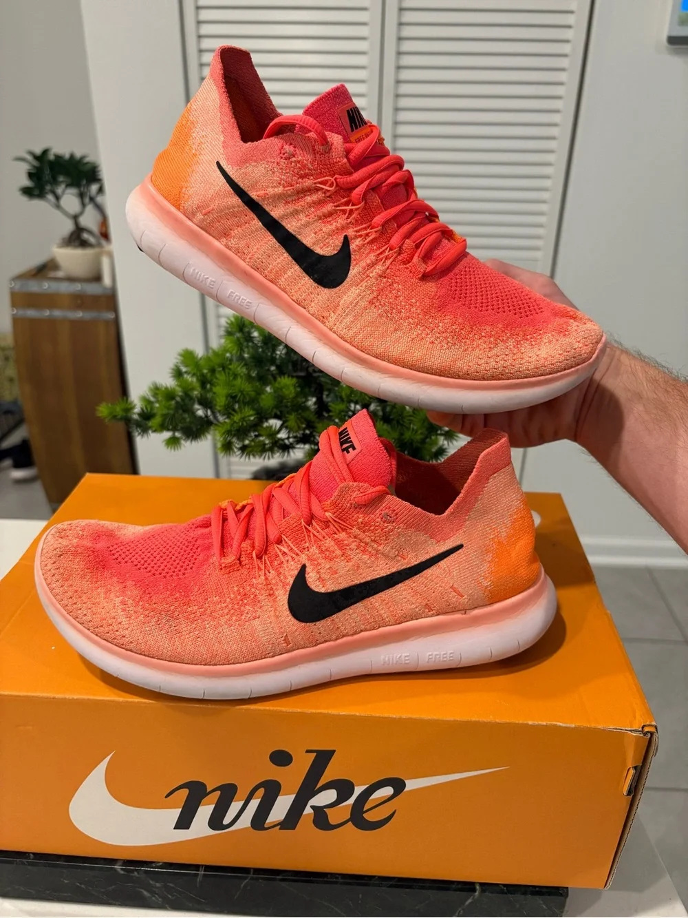 Nike Women’s Free RN Flyknit Running Shoes - Pink/Orange/Coral *Rare* Sz 7.5