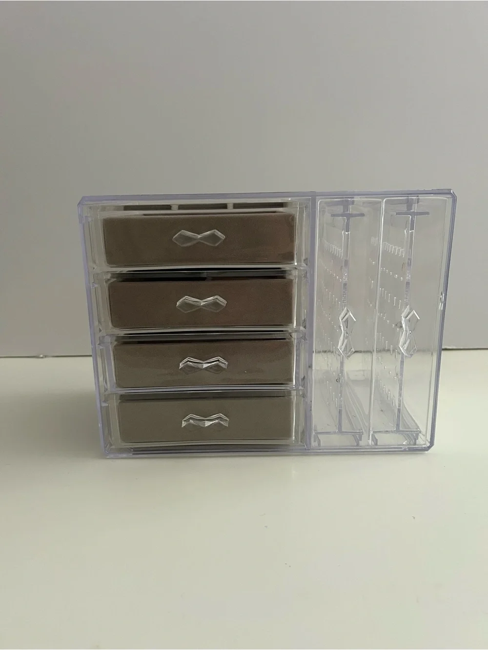 Clear Plastic Drawer Organizer with Brown Drawers - Home Storage & Organization