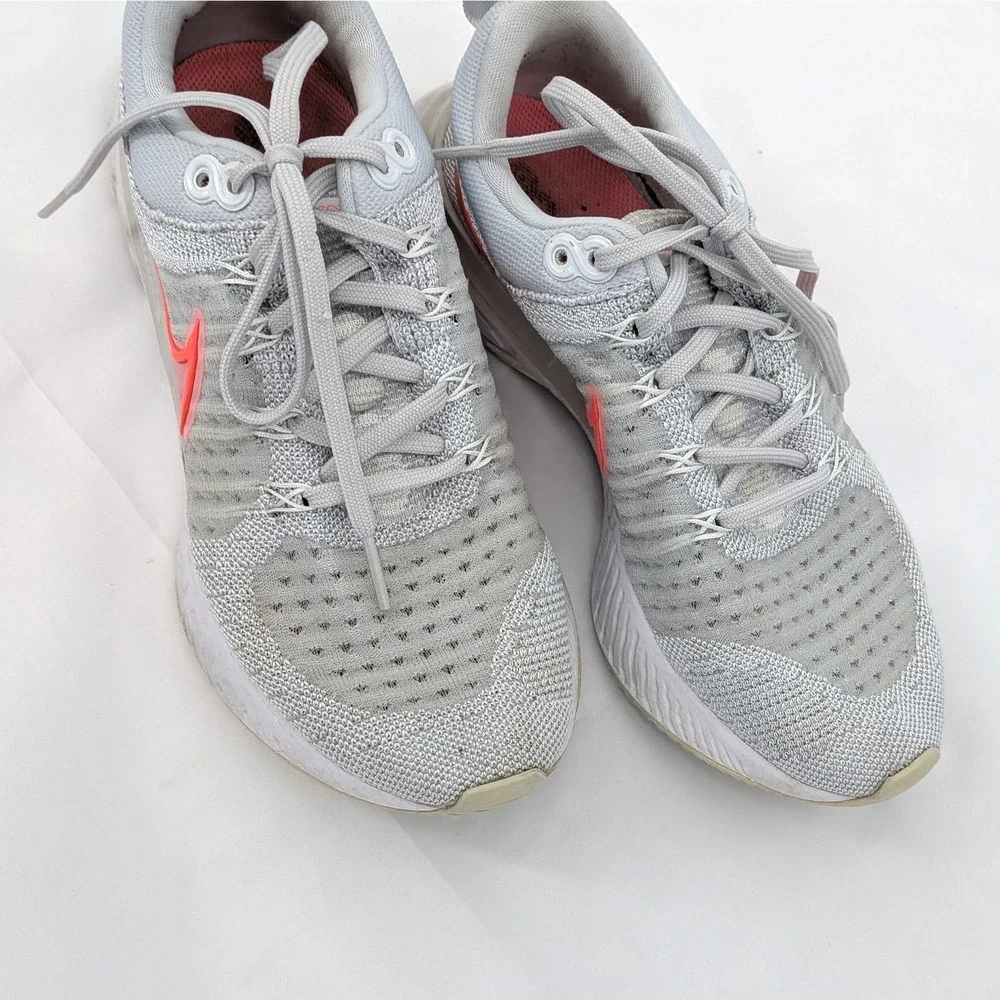 Athleisure Running Nike React Infinity Flyknit Gray Coral Trainers 7.5‎
