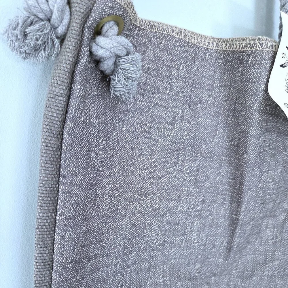 NWT Gray Canvas Tote Bag with Rope Handles