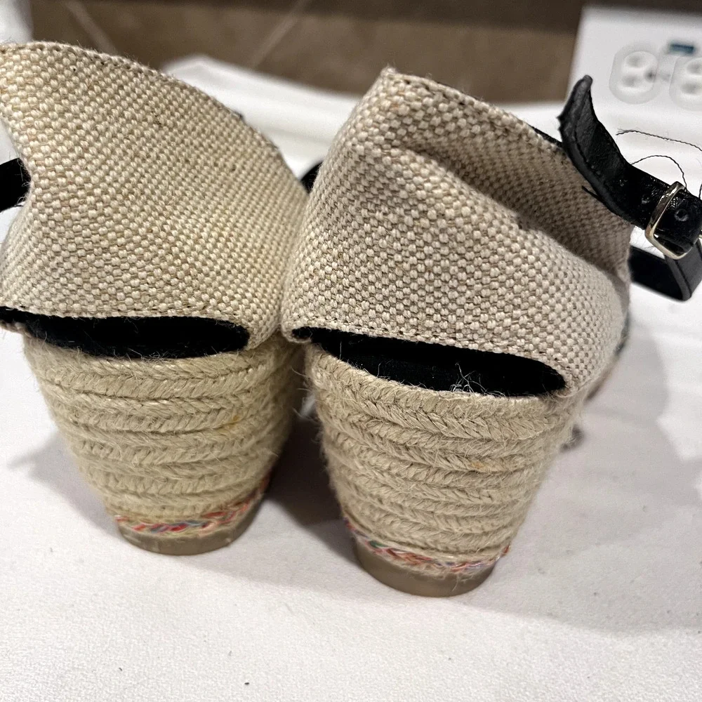Soft Style Wedges Sandals Shoes Hush Puppies Espadrilles Blue denim sz 8.5