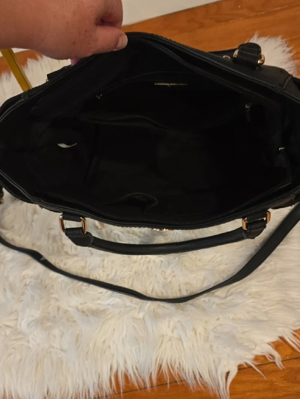 Tory Burch Black Pebble Leather Tote