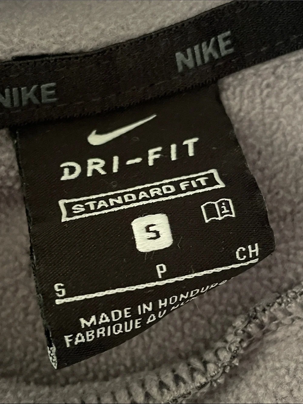 Nike Dark Gray Crewneck Hoodie with White Swoosh small