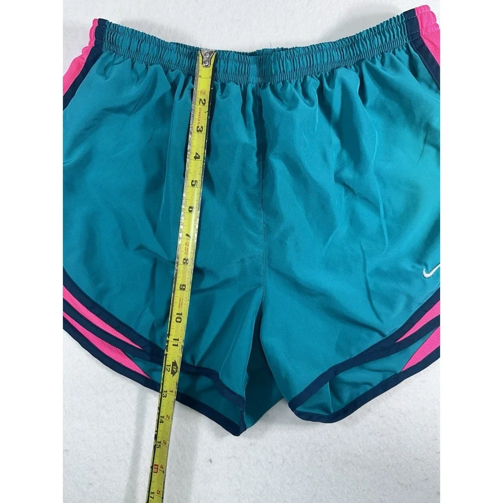 Nike Women's Dri-FIT Running Shorts Teal Pink Athletic Workout Shorts Size Med
