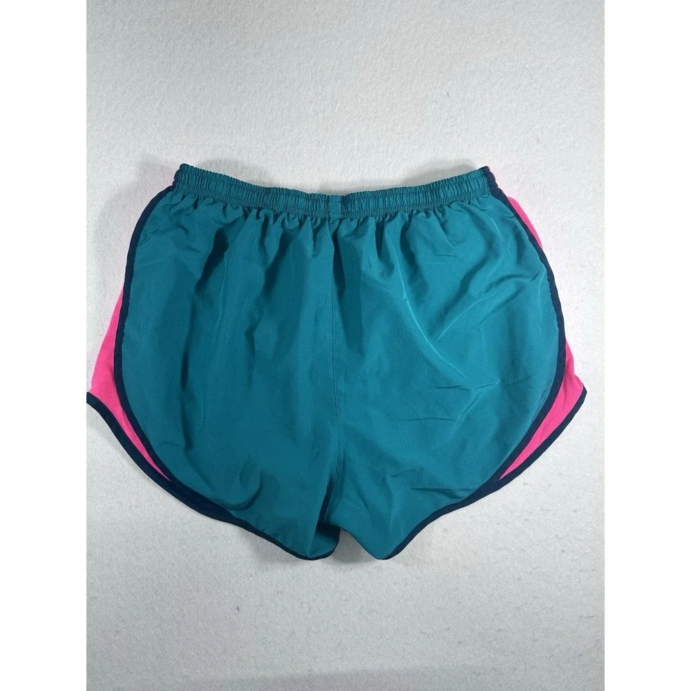Nike Women's Dri-FIT Running Shorts Teal Pink Athletic Workout Shorts Size Med