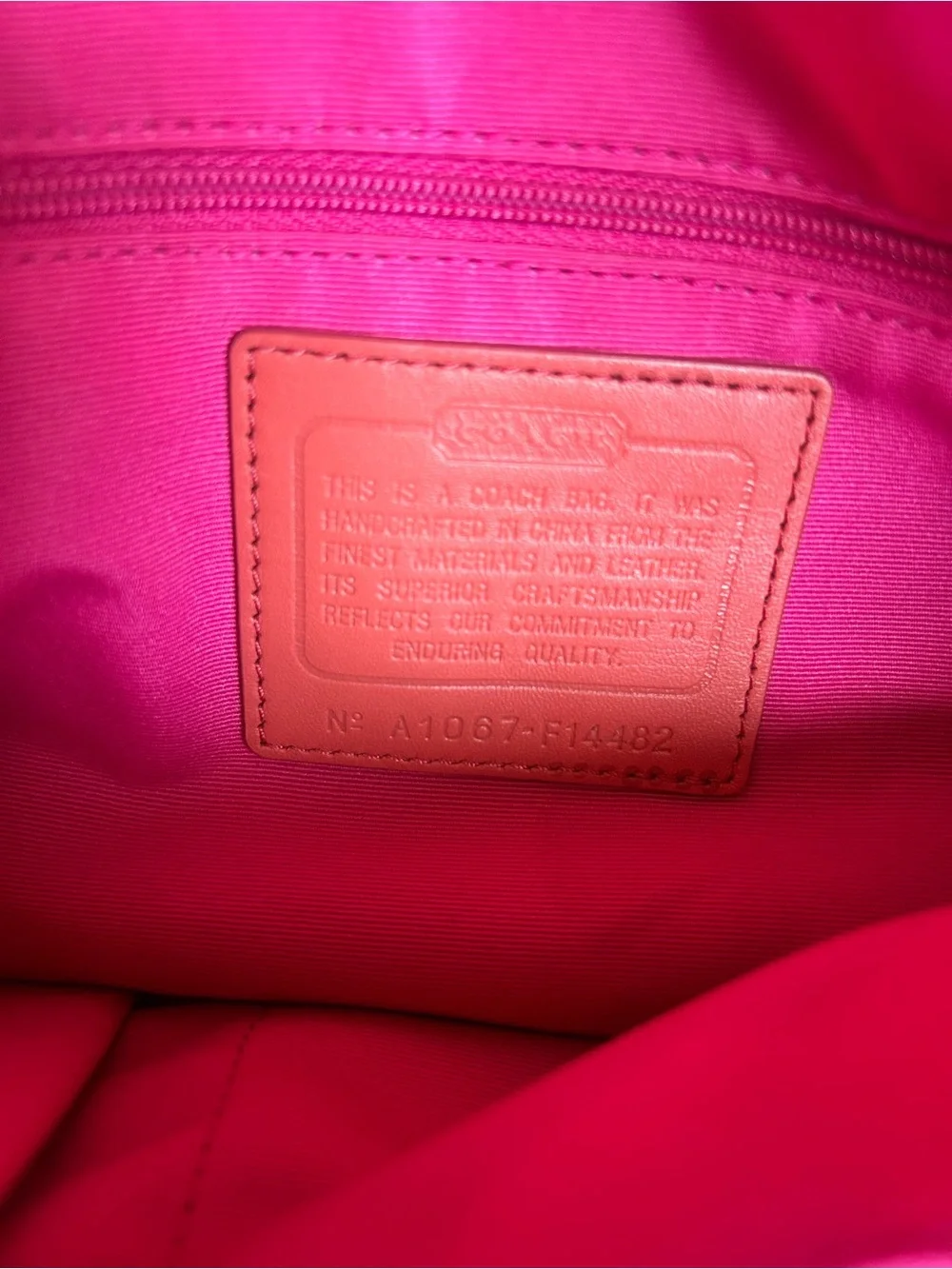 Coach Poppy Pink Op Art Horse & Carriage Jacquard Tote Shoulder Bag Coral