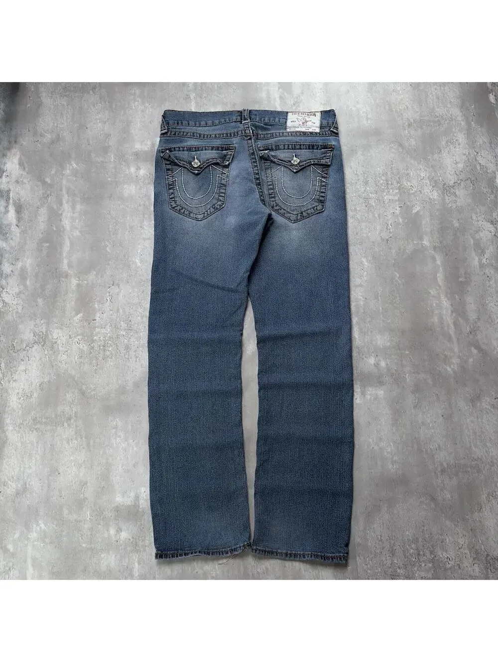 Y2K Blue True Religion Grunge Ricky Straight Denim Jeans