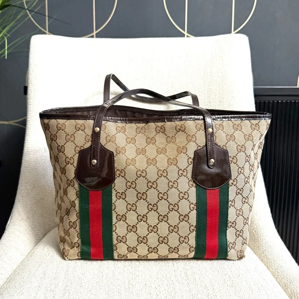 Authentic Gucci GG Canvas Jolicoeur Tote bag