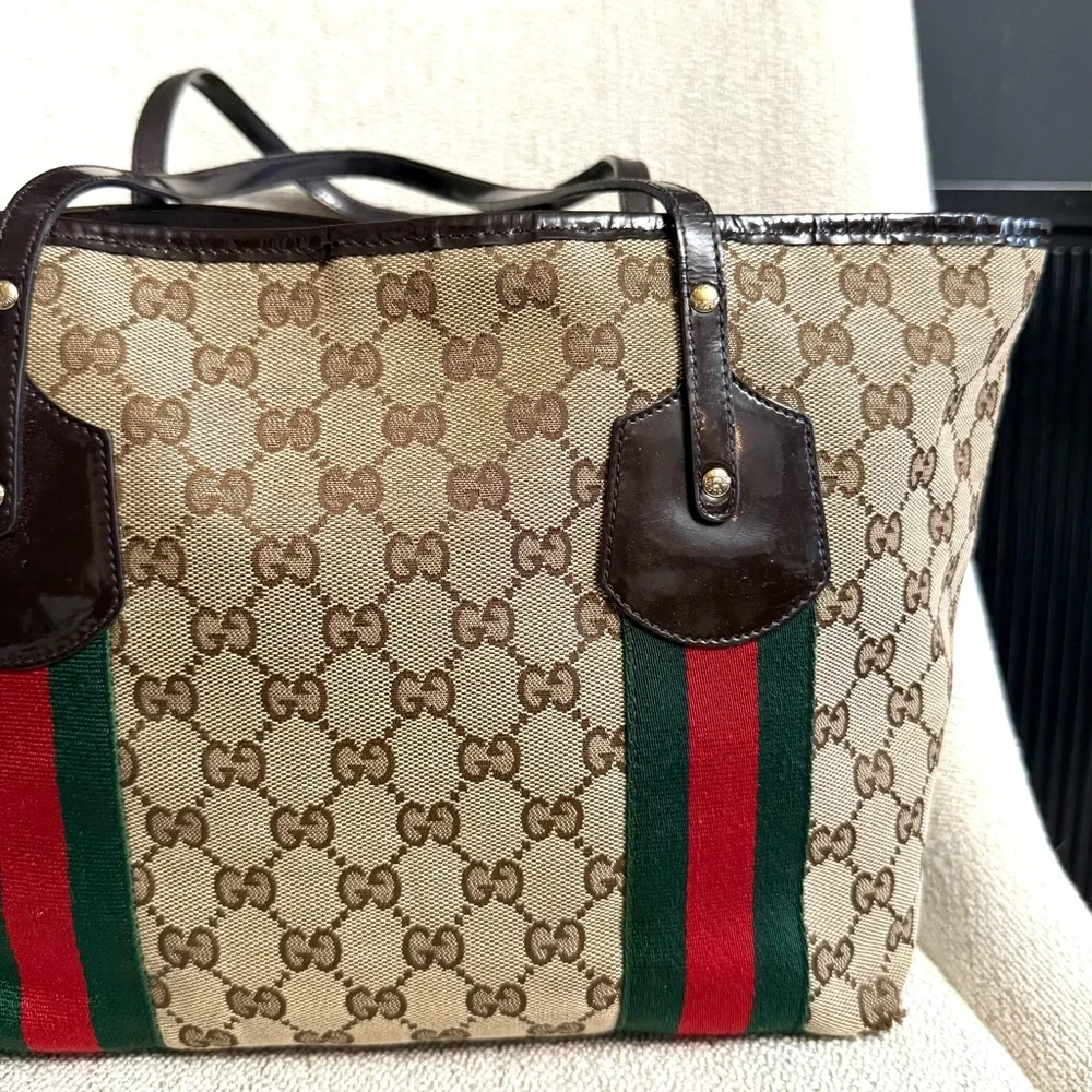 Authentic Gucci GG Canvas Jolicoeur Tote bag