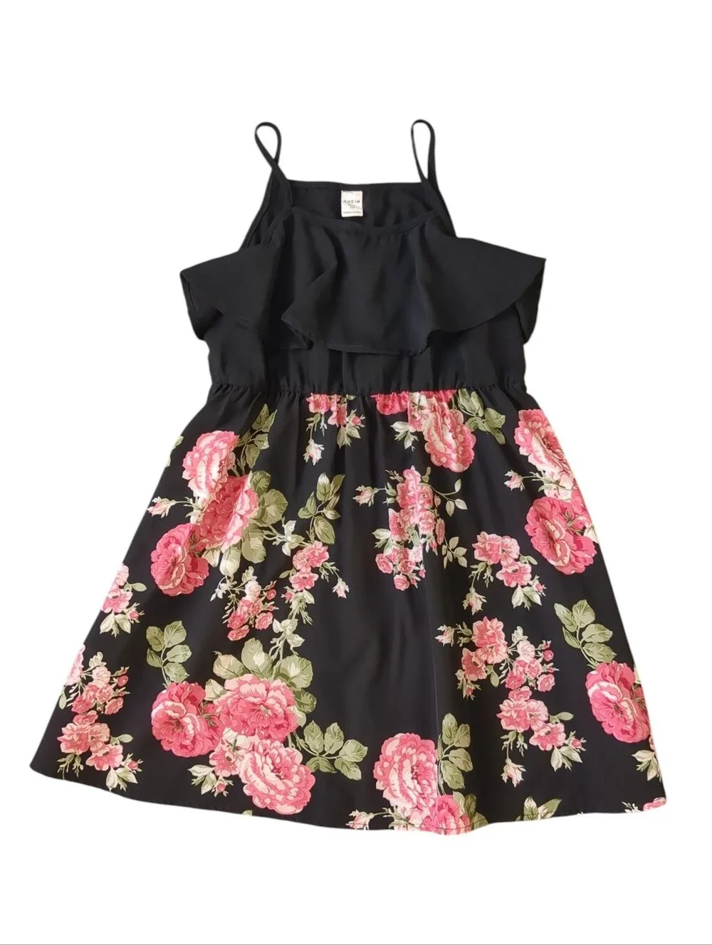 Young Girls' Casual Floral Print Vacation Dress (Size 7)