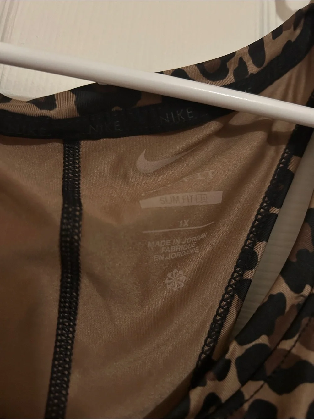Nike Leopard Print Racerback Tank Top in Brown and Black