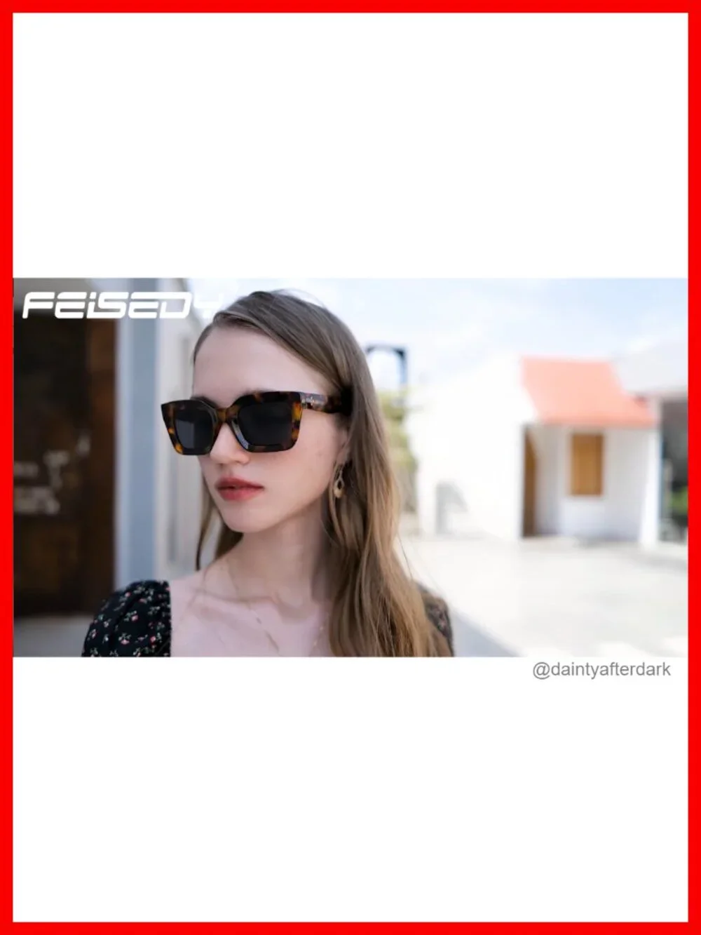 Square Chunky Frame Sunglasses UV400 Protection Vintage Style