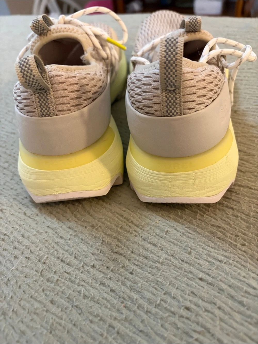 Sorel kinetic Women’s Lightweight Athletic Sneakers in Beige and Pale Yellow