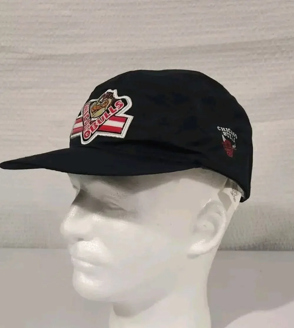 Taz Looney Tunes Chicago Bulls Space Jam Movie Vintage Black Kids Hat 1998
