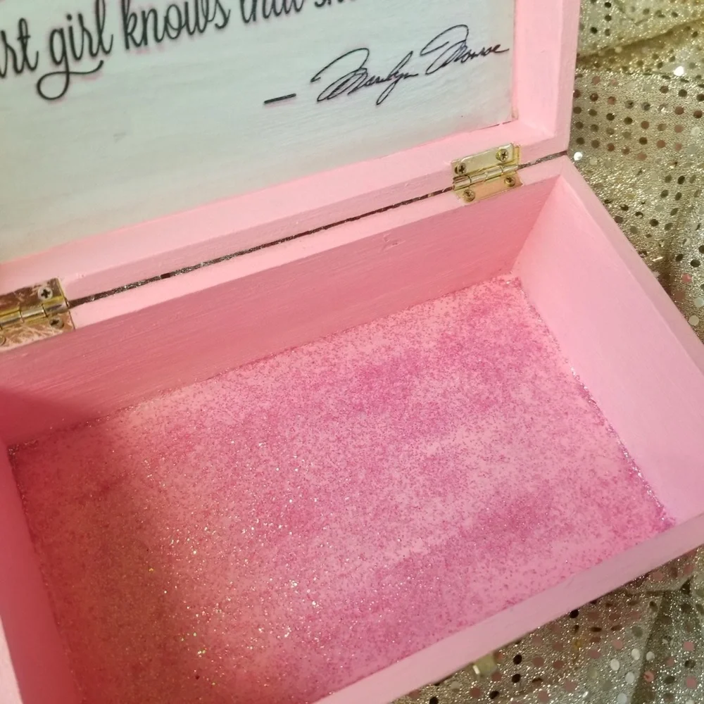 Marilyn Monroe wooden painted keepsake trinket stash jewelry box