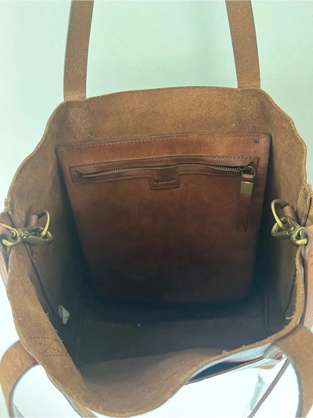 Madewell Medium Transport Tote, English Saddle leather