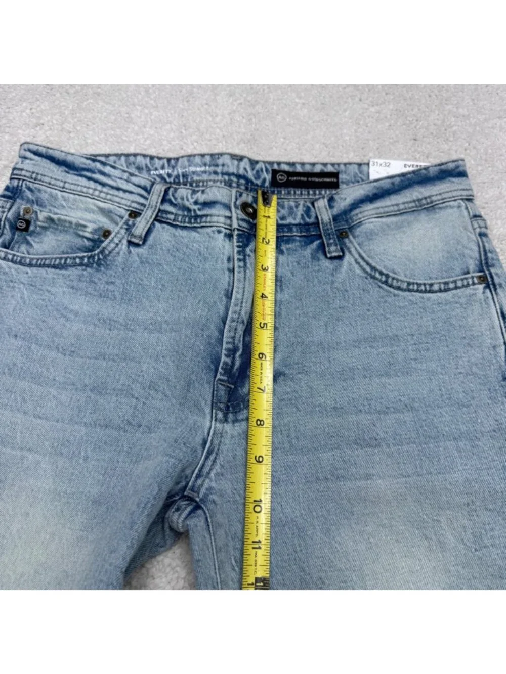 NWT AG Everett Men's Slim Straight Mid Rise Light Wash Jeans, Size 31x32