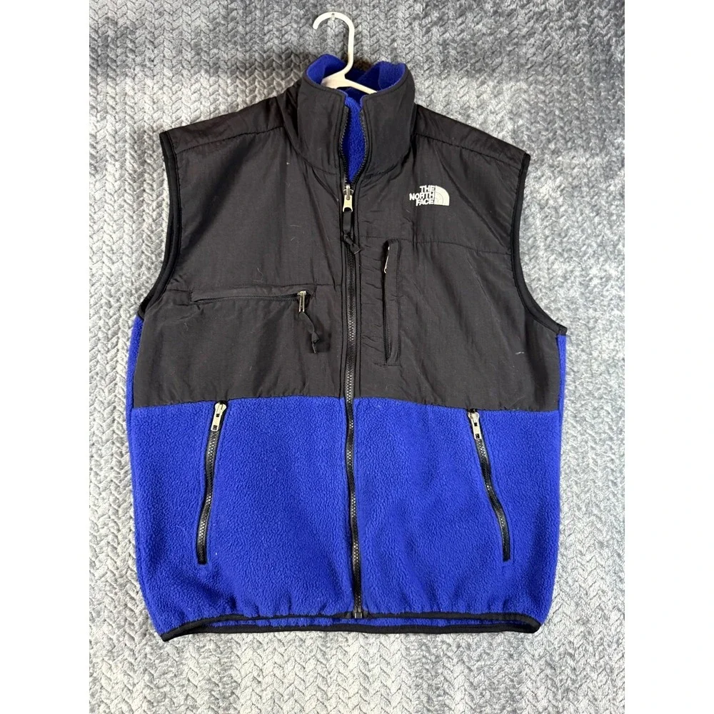 Vintage The North Face Denali Fleece‎ Vest Mens S Blue Black Full Zip Sleeveless